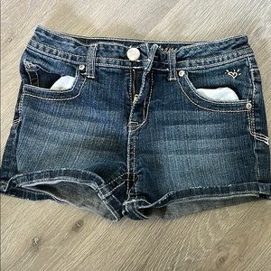 Justice brand denim shorts. Girls Size 14R